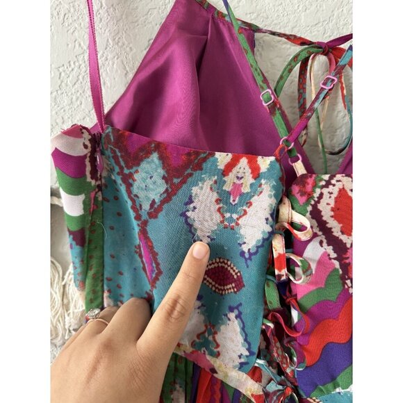 Anthropologie Maeve Tarana Multicolor Artsy Maxi Dress Tropical Boho Flowy 8 - Picture 8 of 11